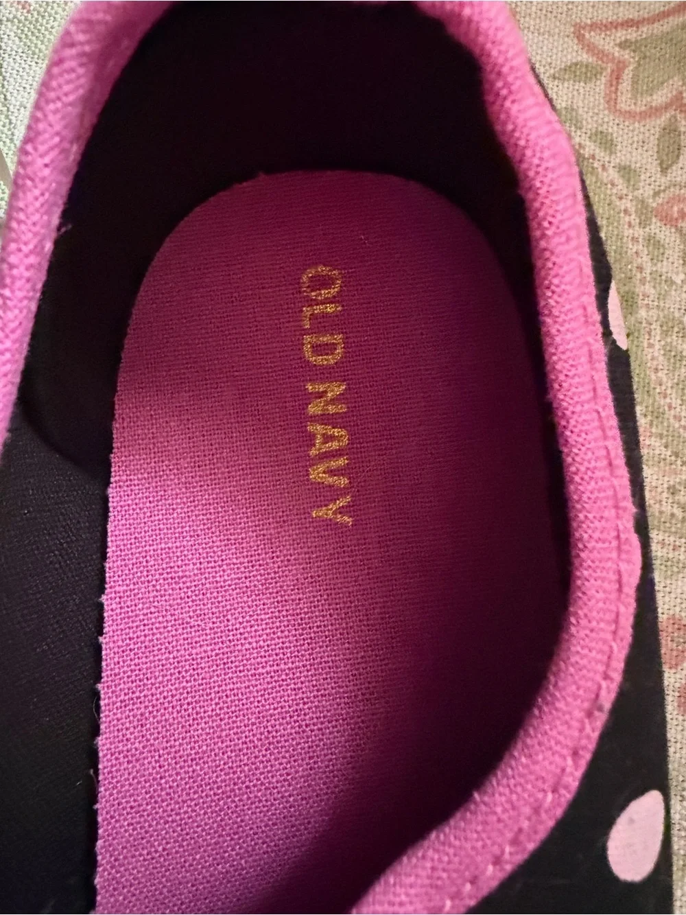Old Navy Girls Smiley Face and Polka Dot Canvas Lace-Up Sneakers Size 5 NEW